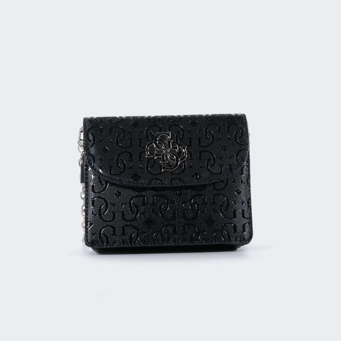 MALA GUESS CHIC SHINE MINI CROSSBODY FLAP BLACK