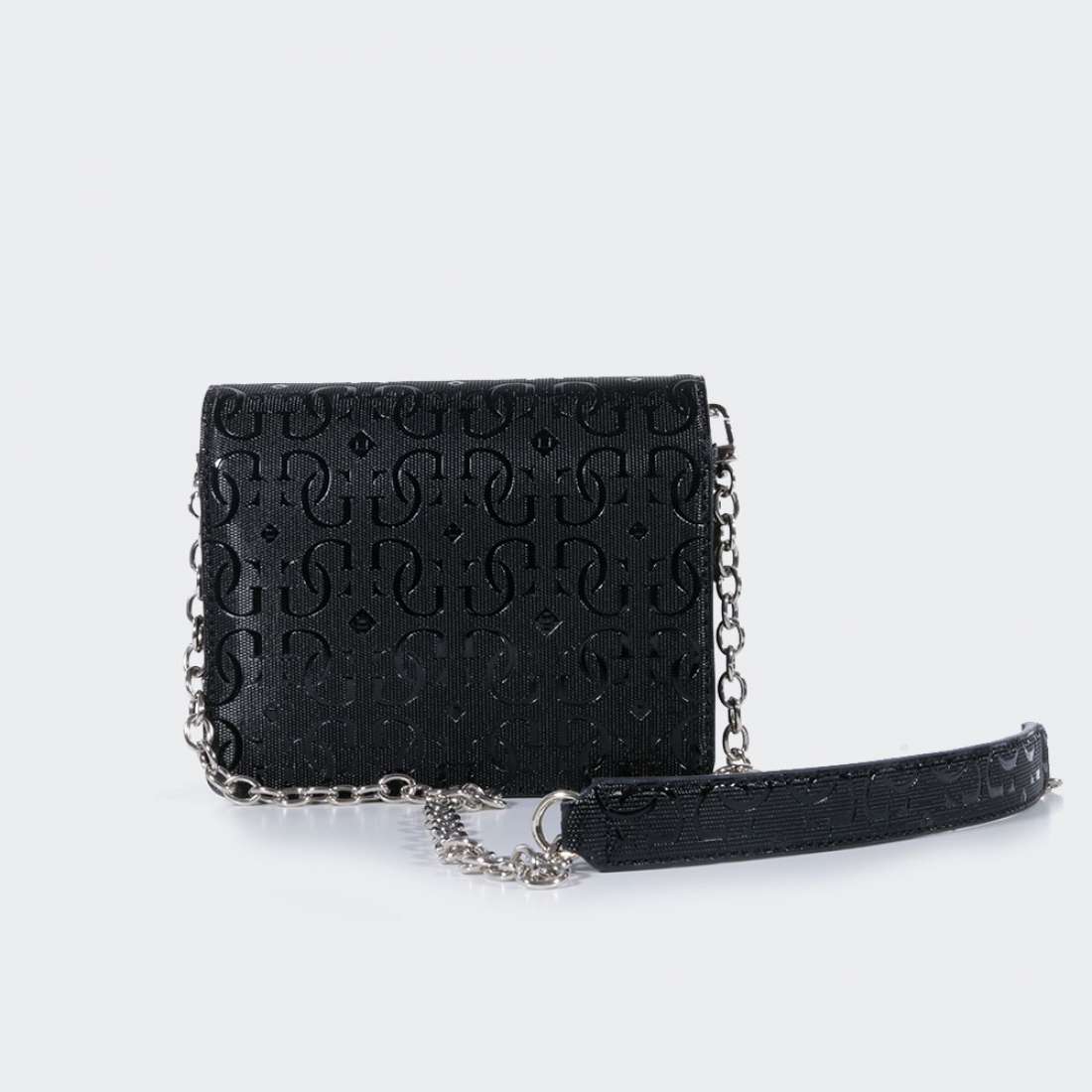 MALA GUESS CHIC SHINE MINI CROSSBODY FLAP BLACK