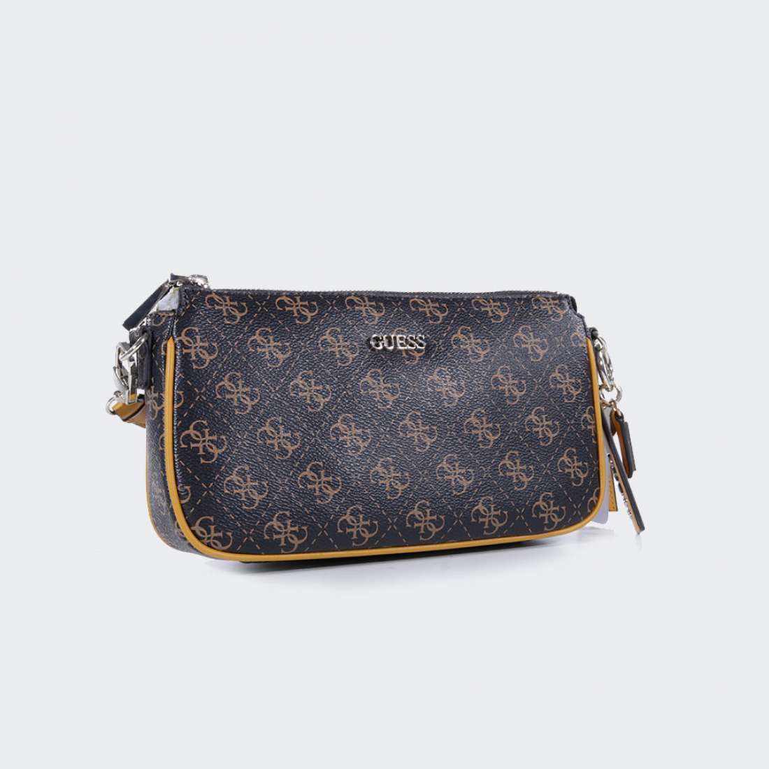 MALA GUESS ARIE DOUBLE POUCH CROSSBODY BROWN
