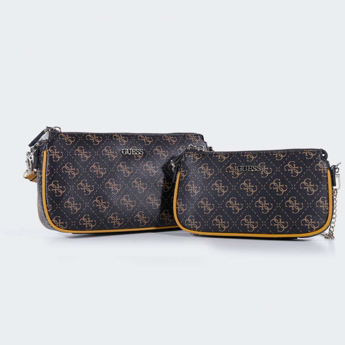 MALA GUESS ARIE DOUBLE POUCH CROSSBODY BROWN