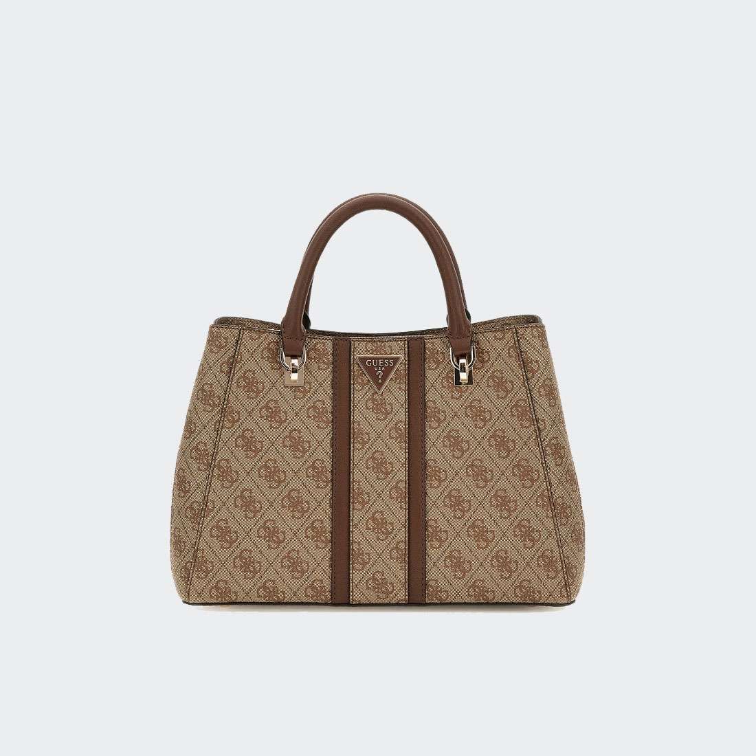 MALA GUESS NOREEN GIRLFRIEND SATCHEL LATTE LOGO/BROWN