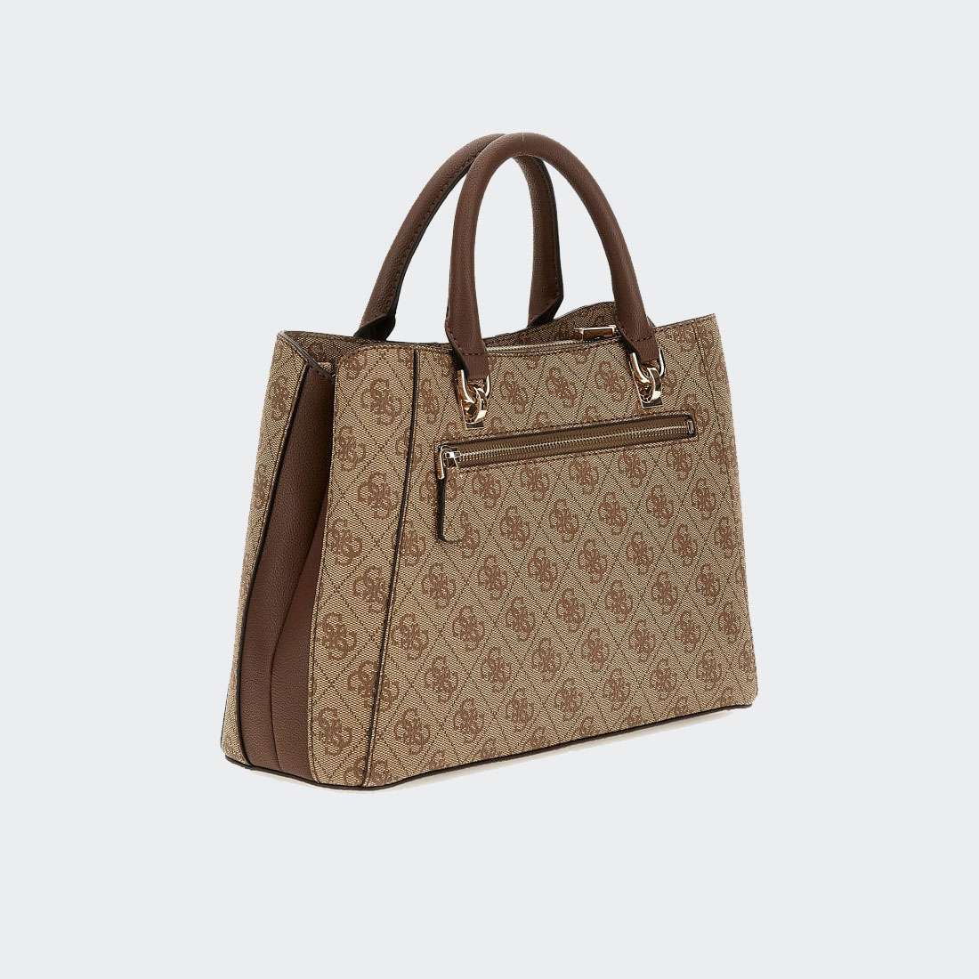MALA GUESS NOREEN GIRLFRIEND SATCHEL LATTE LOGO/BROWN