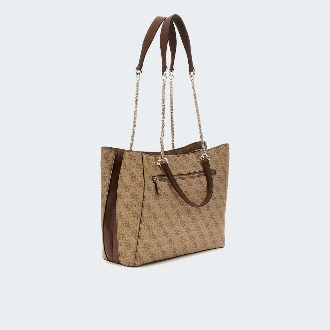 MALA GUESS  SML GIRLFRIEND CARRYALL LATTE LOGO/BROWN