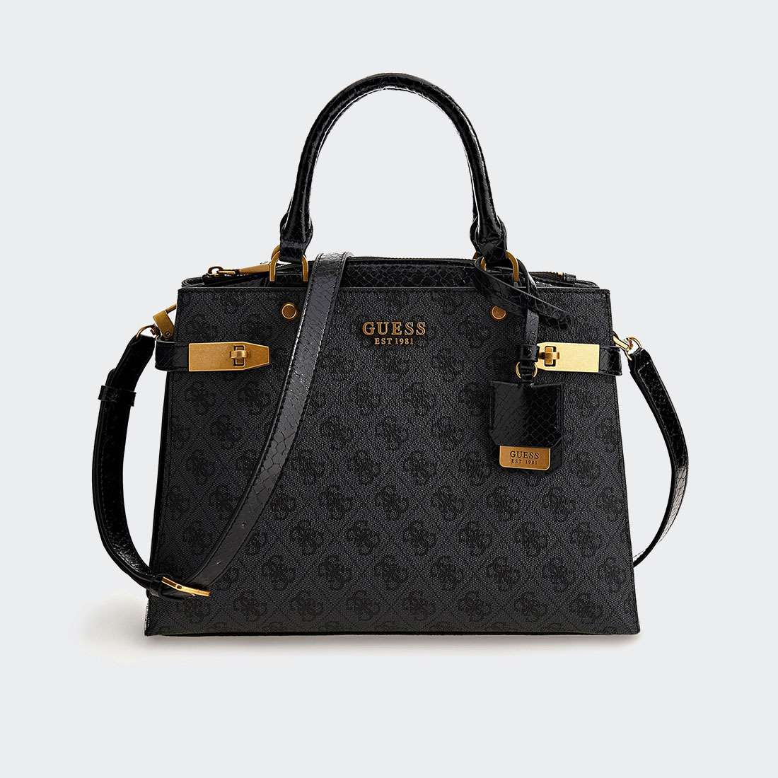 MALA GUESS ZADIE HANDBAG COAL LOGO/BLACK