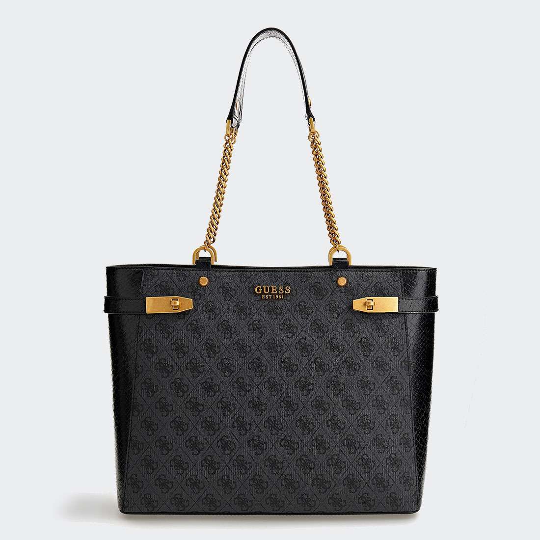 MALA GUESS ZADIE SHOPPER COAL LOGO/BLACK