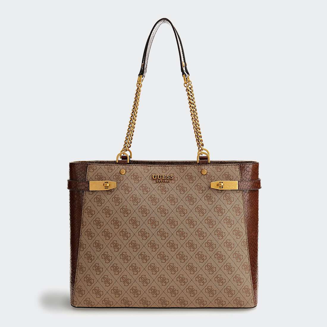 MALA GUESS ZADIE TOTE LATTE LOGO/EXPRESSO