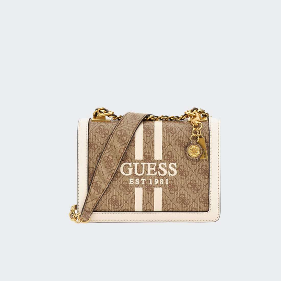 MALA GUESS ABEY CONVERTIBLE MULHER LATTE LOGO