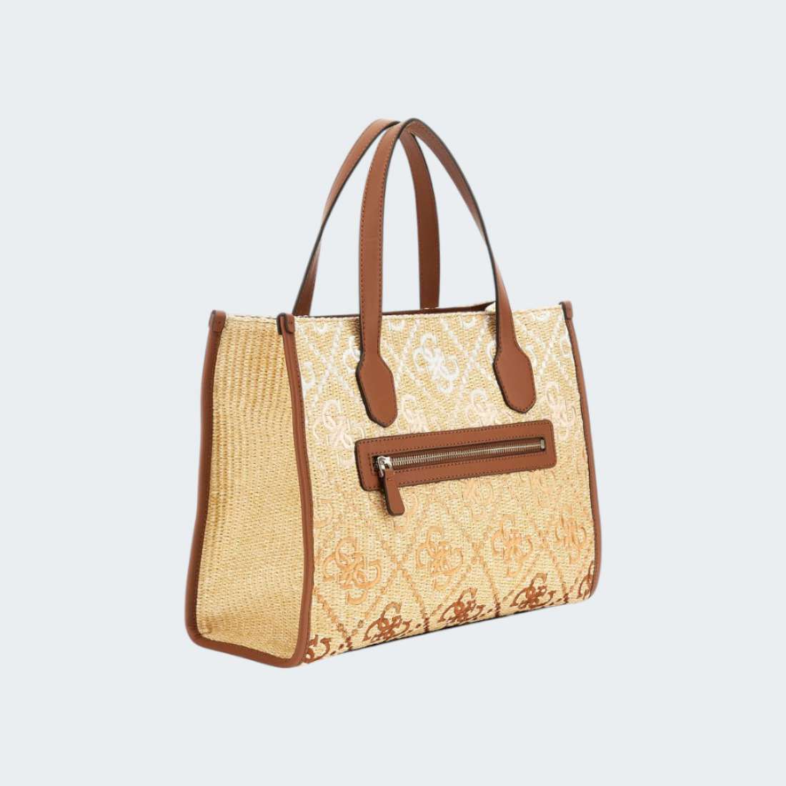 MALA GUESS SILVANA COGNAC LOGO