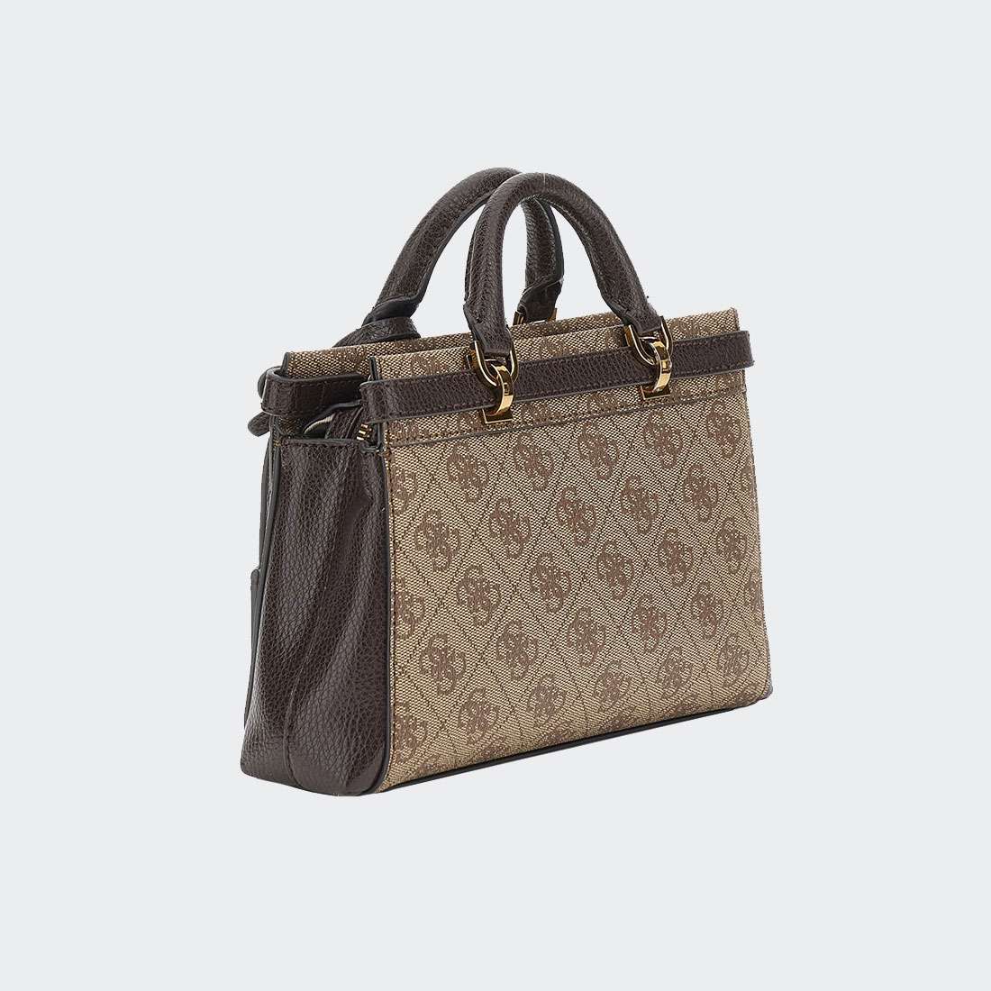 MALA GUESS SESTRI LOGO MINI SATCHEL LATTE LOGO/BROWN