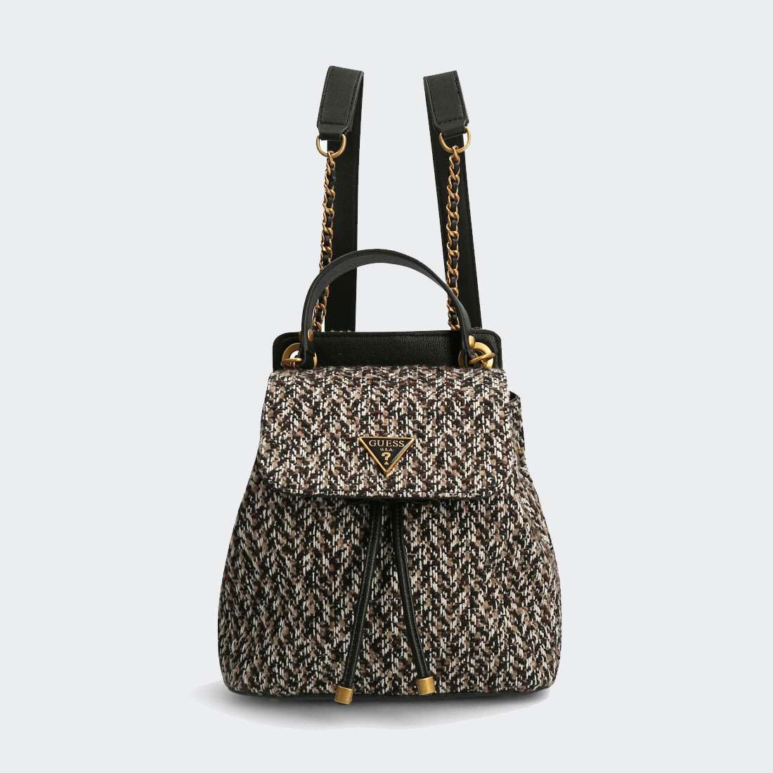 MOCHILA GUESS CESSILY FLAP BACKPACK TAN MULTI