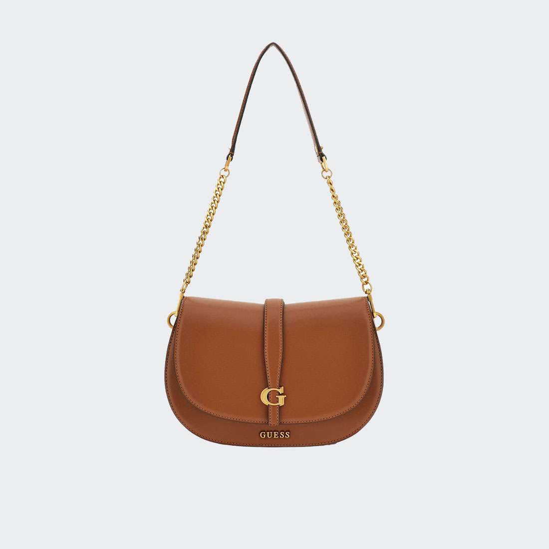 MALA GUESS KUBA SHOULDER COGNAC