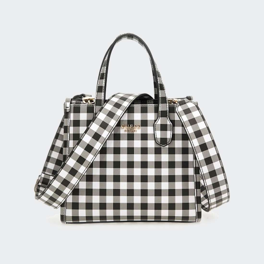 MALA GUESS SILVANA 2 MINI TOTE BLACK/WHITE