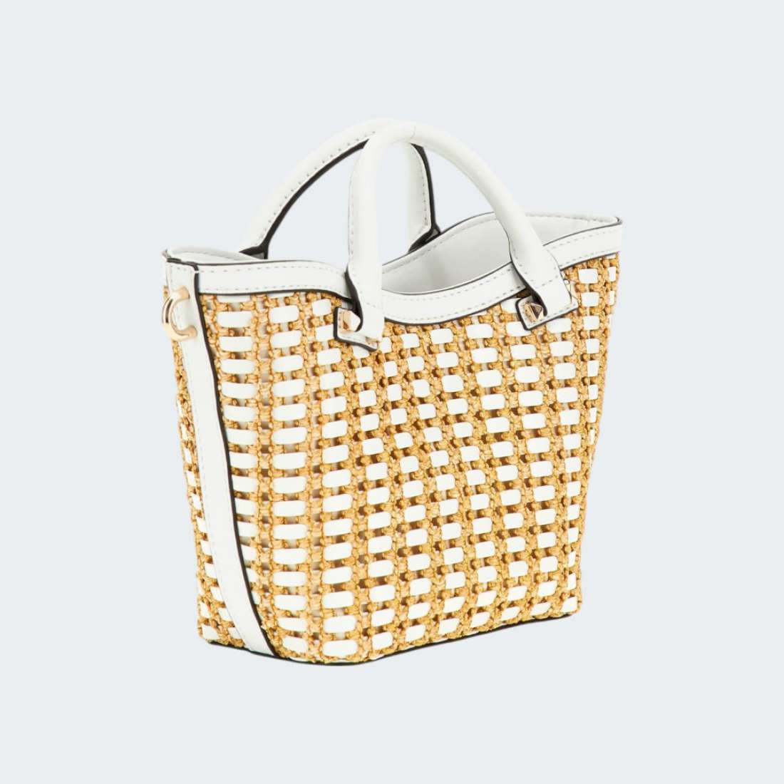 MALA GUESS ATALIA MINI TOTE NATURAL/WHITE