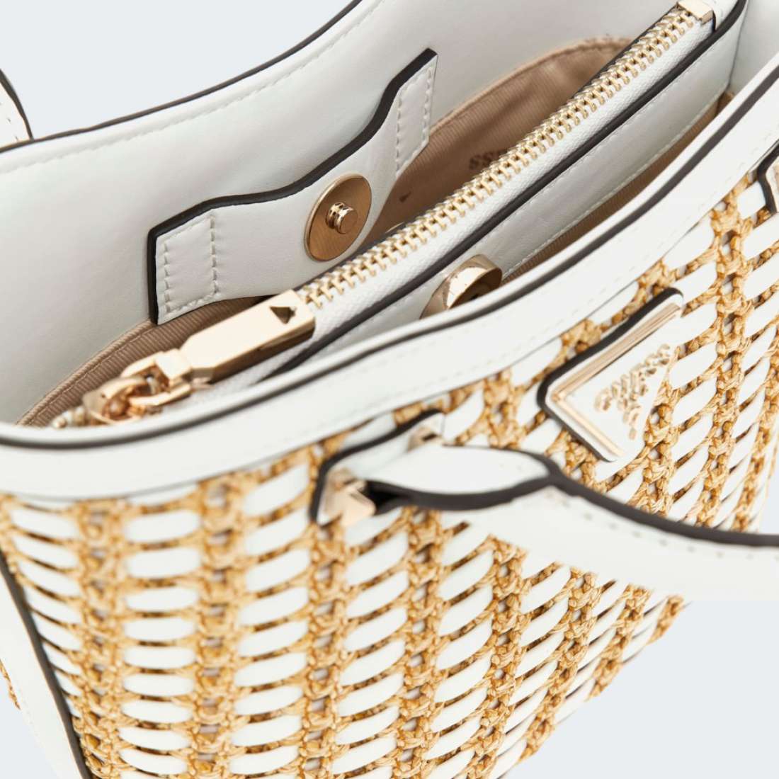 MALA GUESS ATALIA MINI TOTE NATURAL/WHITE