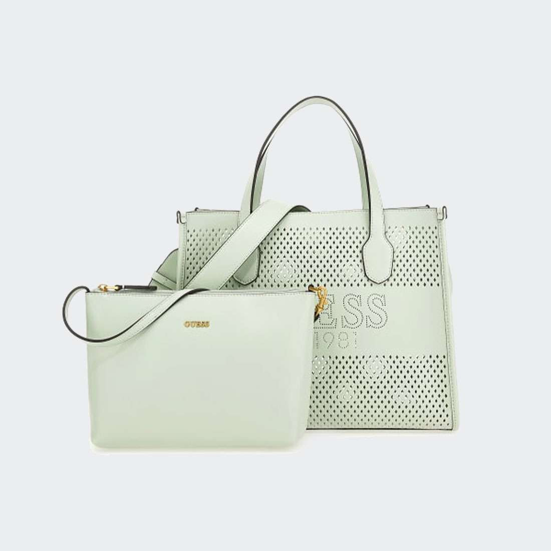 MALA GUESS KATEY PERF SMALL TOTE MINT