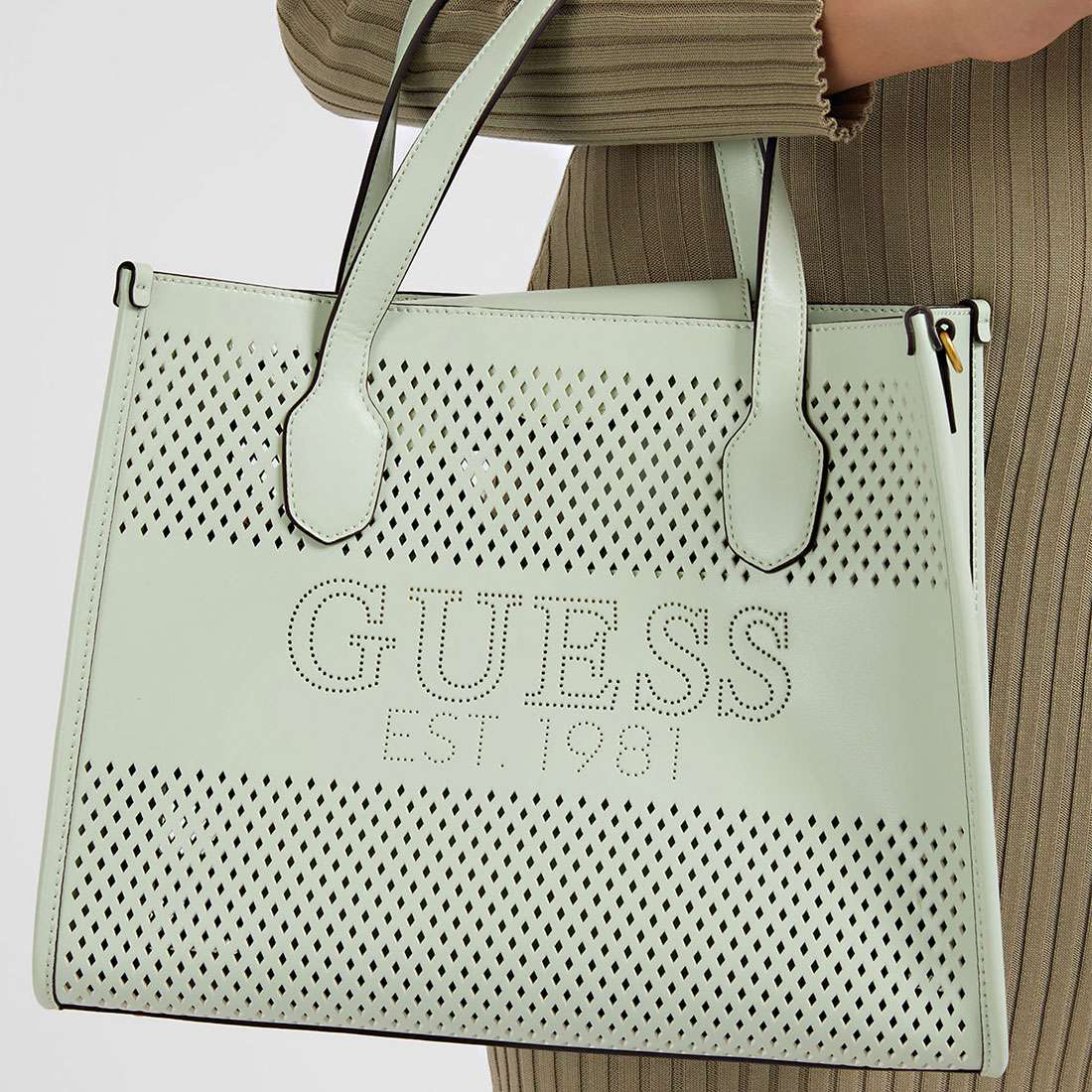 MALA GUESS KATEY PERF SMALL TOTE MINT