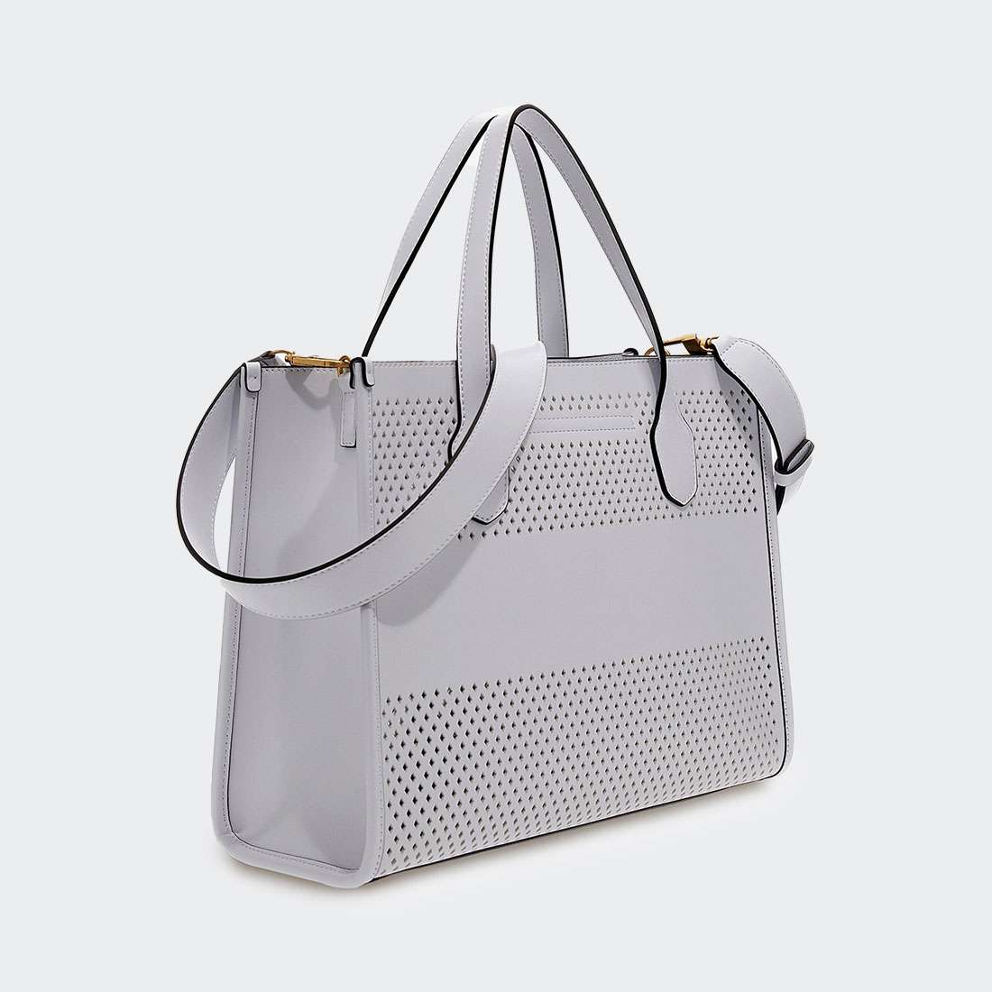 MALA GUESS KATEY PERF SMALL TOTE WHITE