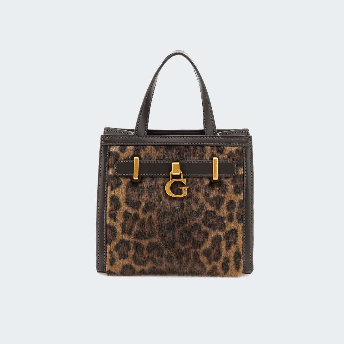 MALA GUESS BERGEN 2 COMPARTMENT MINI TOTE LEOPARD