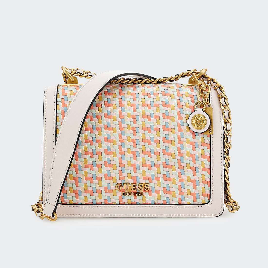 MALA GUESS ABEY CROSSBODY FLAP DOVE MULTI