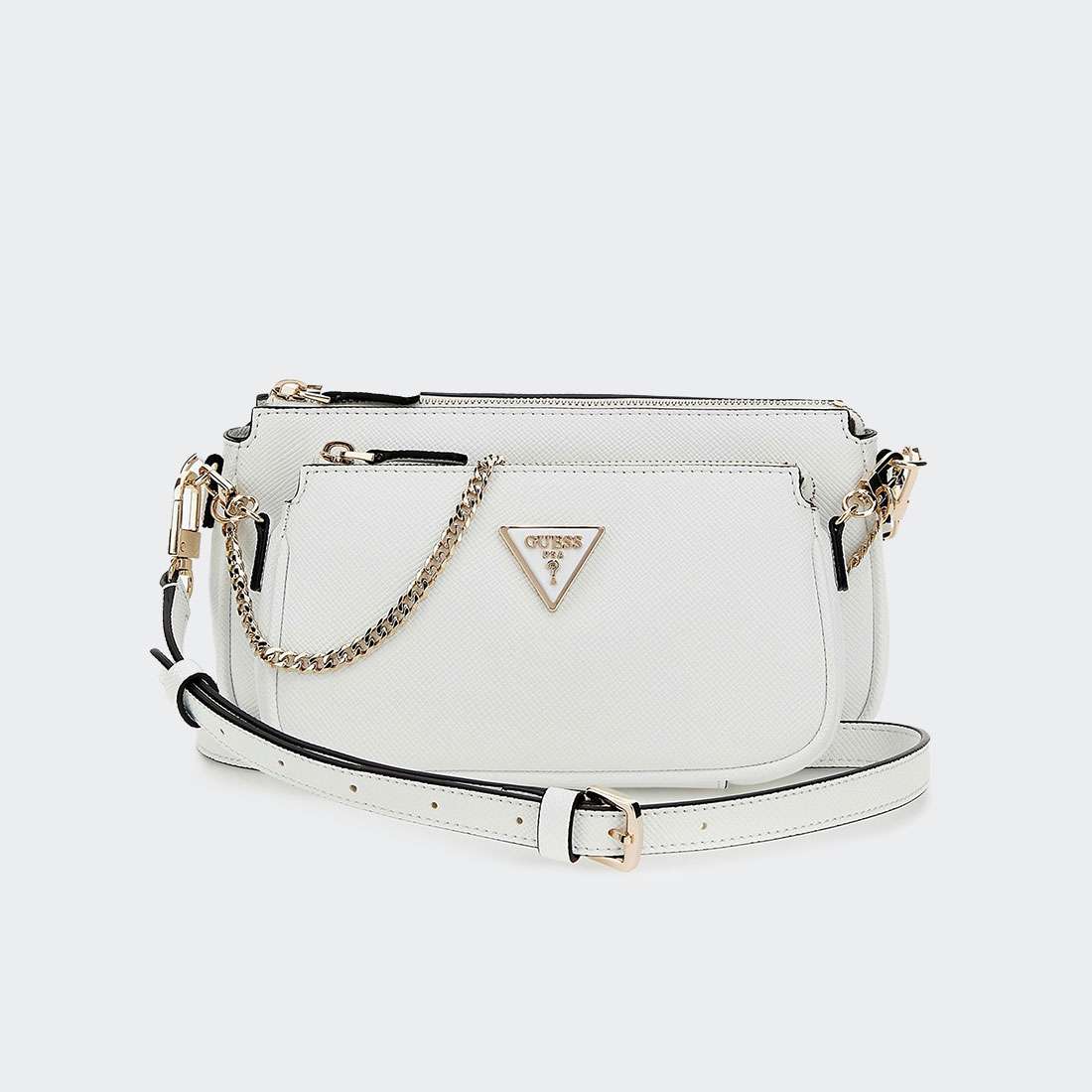 MALA GUESS NOELLE POUCH CROSSBODY WHITE