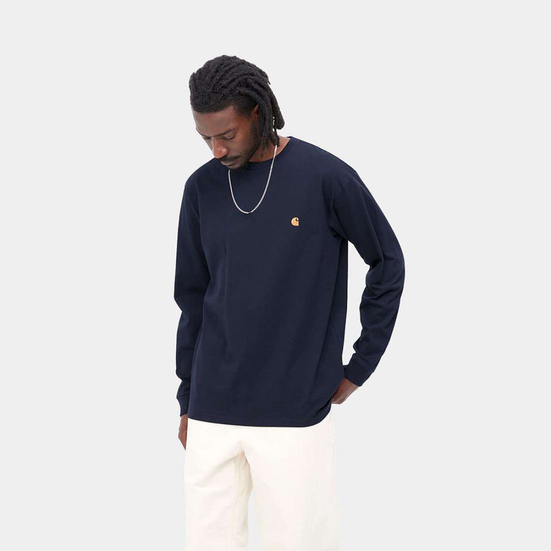 LONGSLEEVE CARHARTT WIP CHASE DARK NAVY/GOLD