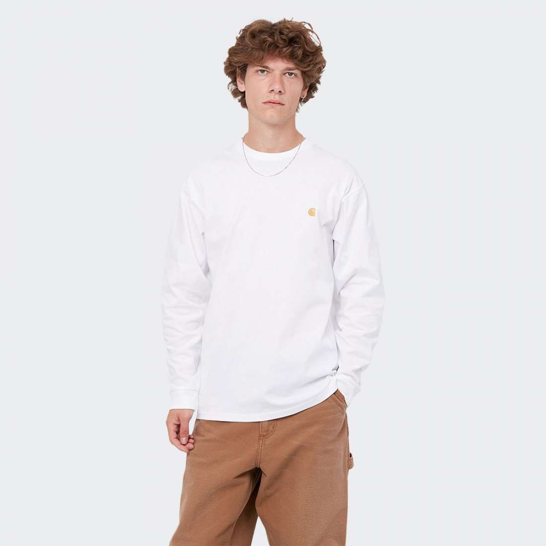 LONGSLEEVE CARHARTT WIP CHASE WHITE/GOLD