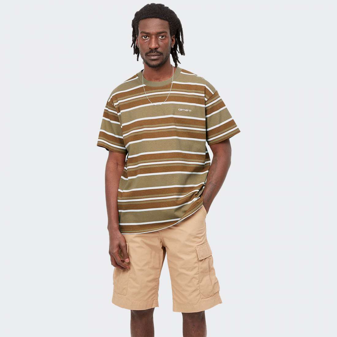 TSHIRT CARHARTT WIP CORFIELD STRIPE/LEATH