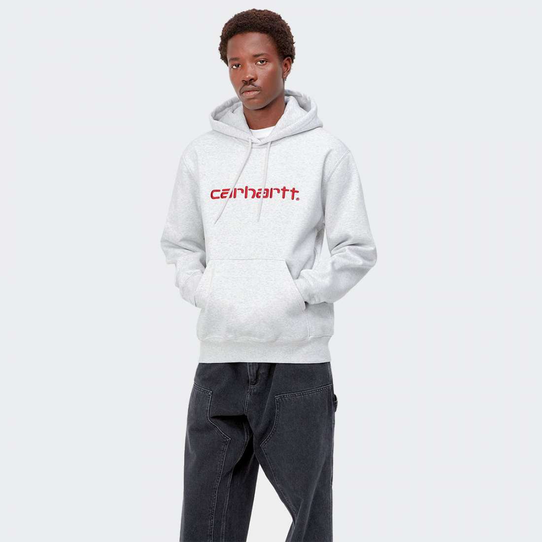 HOODIE CARHARTT WIP I030230 ASH HEATHER/ROC