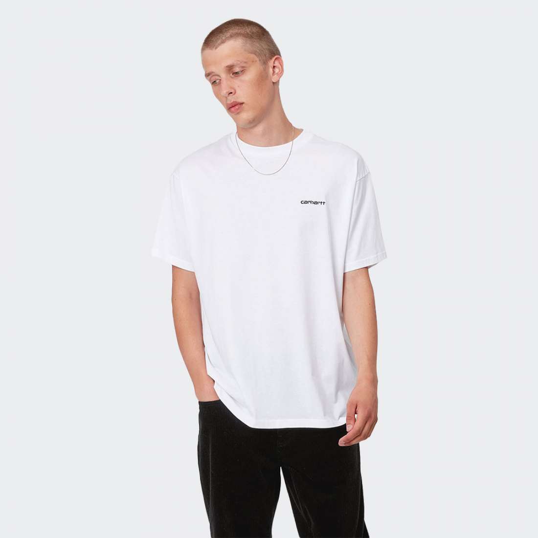 TSHIRT CARHARTT WIP SCRIPT EMBROIDERY WHITE/BLACK