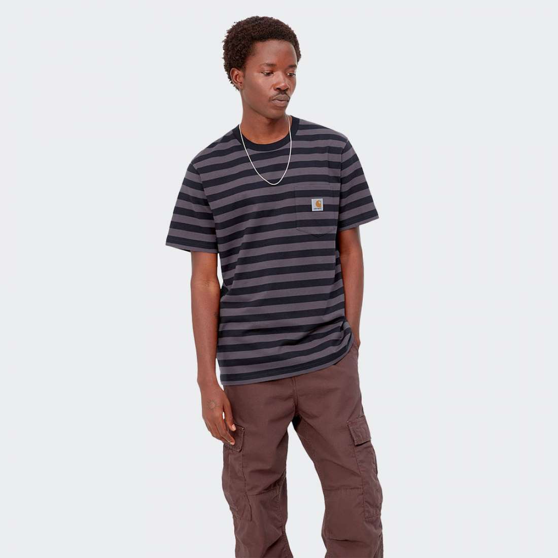 TSHIRT CARHARTT WIP MERRICK POCKET MERRICK STRIPE/SOOT