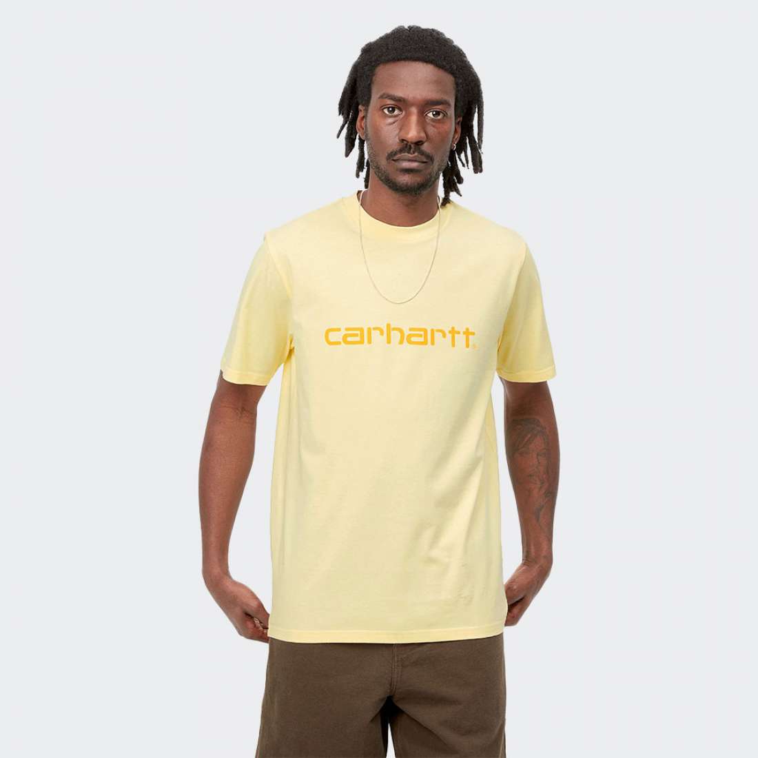TSHIRT CARHARTT WIP SCRIPT SOFT YELLOW/POPSICLE