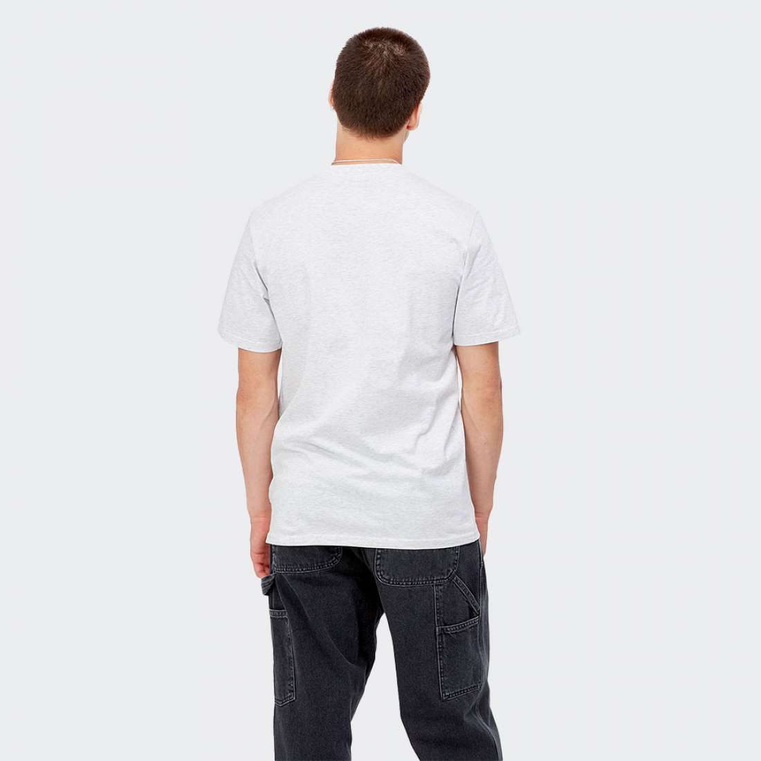 TSHIRT CARHARTT WIP SCRIPT ASH HEATHER/ROCKET
