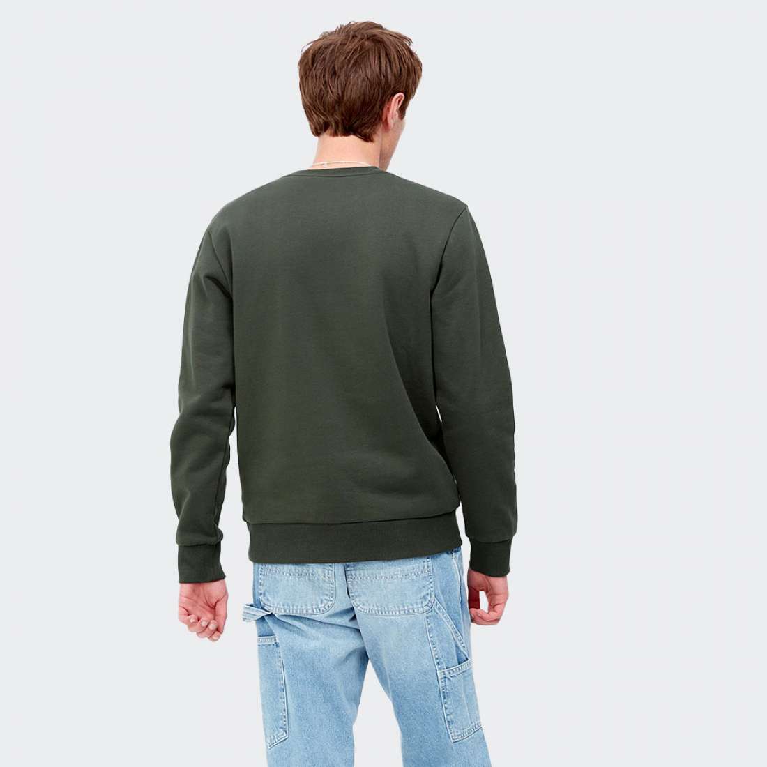 SWEATSHIRT CARHARTT WIP SCRIPT EMBROIDERY BOXWOOD/WHITE