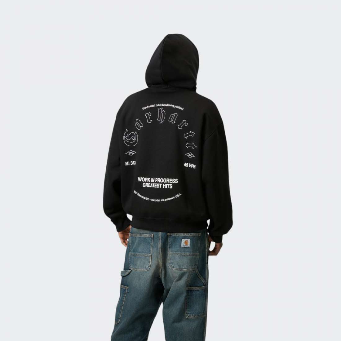 HOODIE CARHARTT WIP GREATEST HITS BLACK WHITE