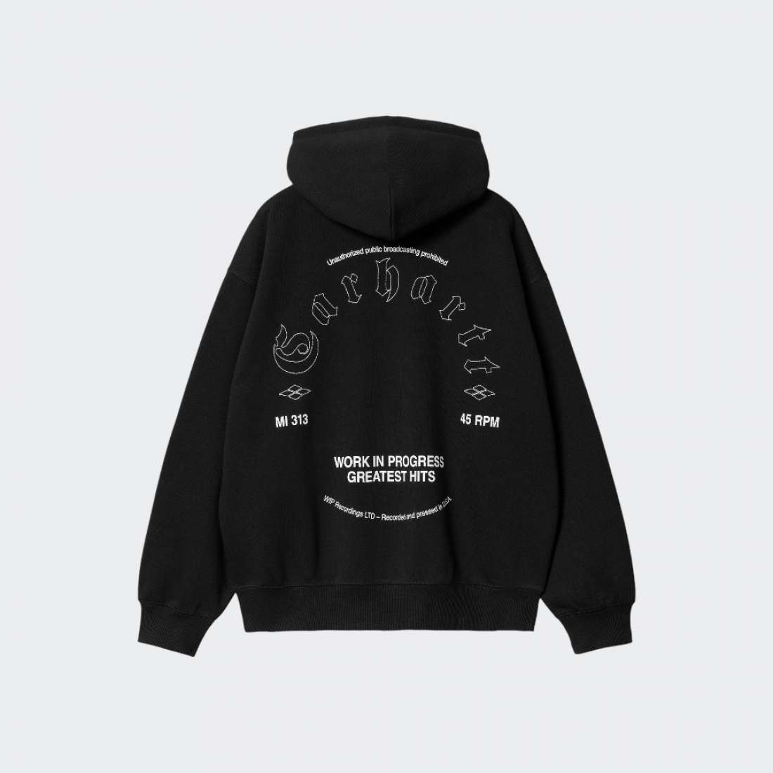 HOODIE CARHARTT WIP GREATEST HITS BLACK WHITE