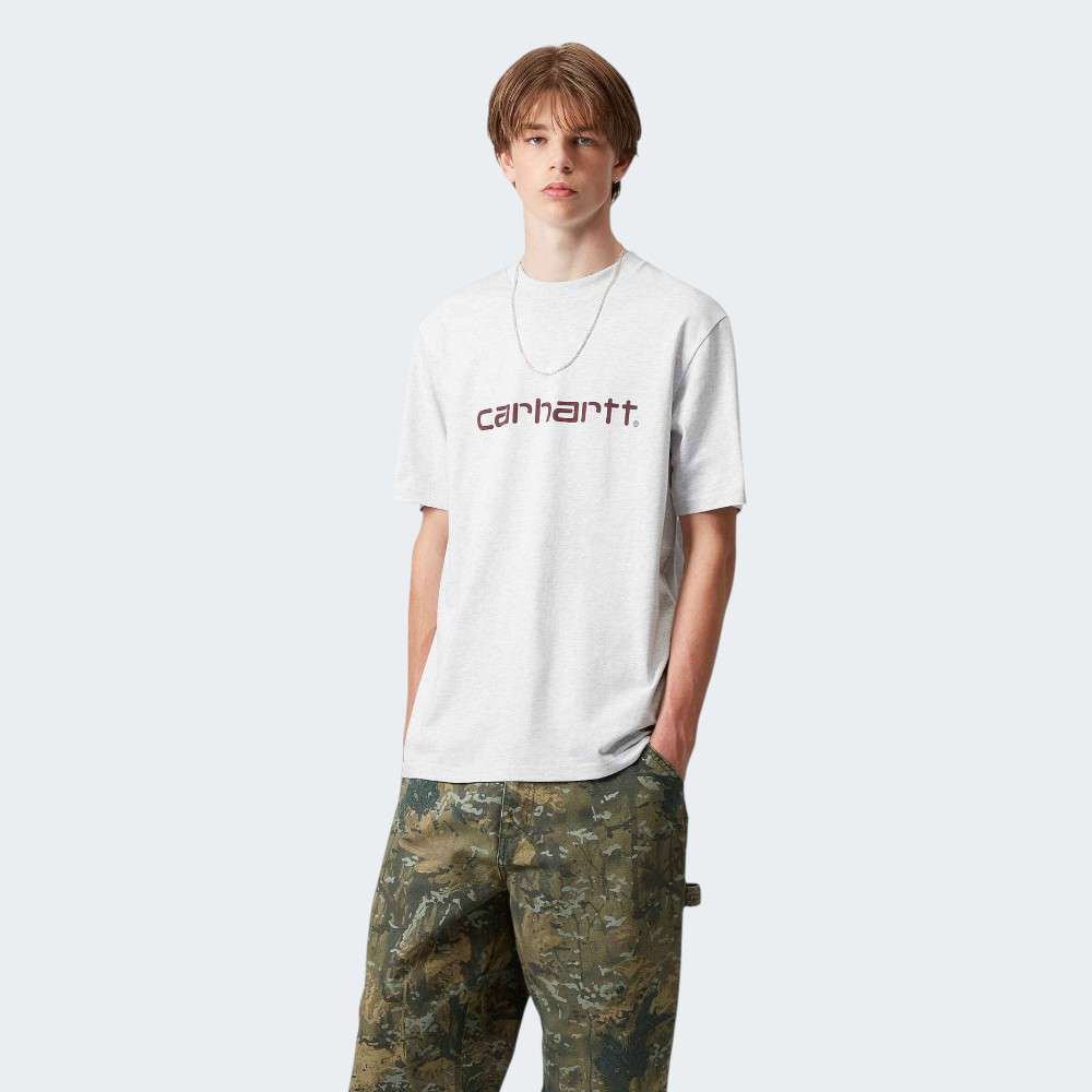 TSHIRT WIP CARHARTT SCRIPT ASH HEATHER/RONDO