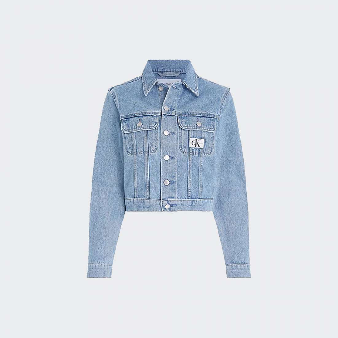 CASACO DE GANGA CALVIN KLEIN WINDBREAKER CROPPED DENIM LIGHT