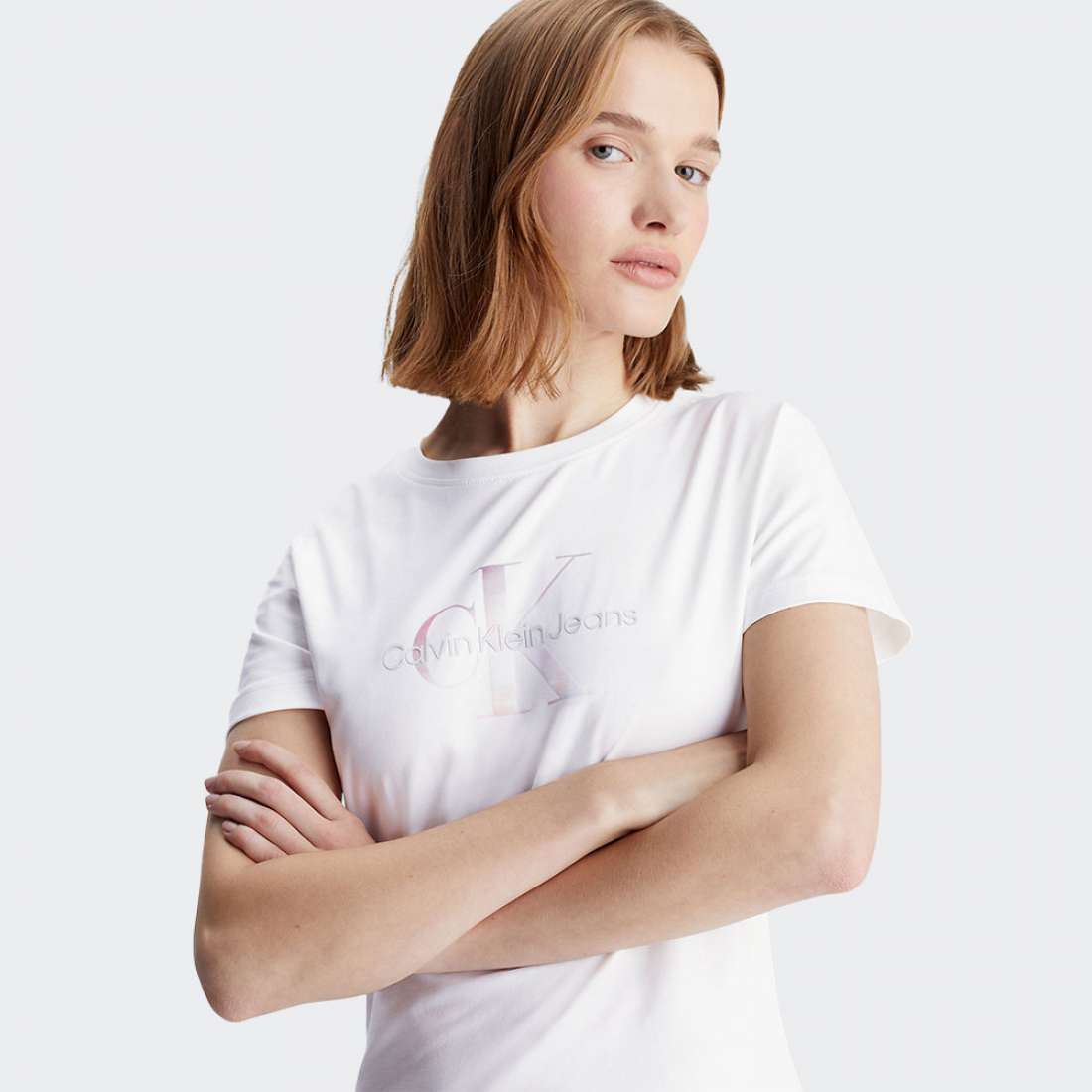 VESTIDO CALVIN KLEIN DIFFUSED BRIGHT WHITE