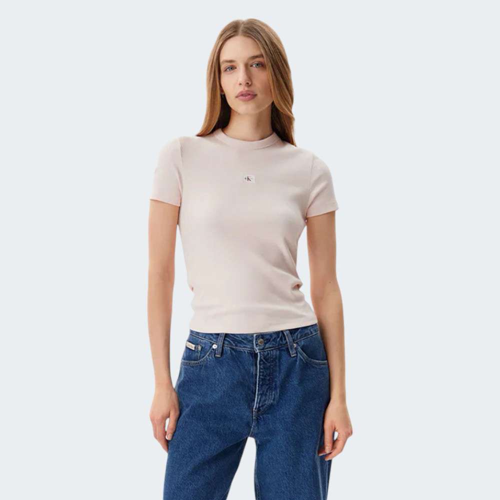 TSHIRT CALVIN KLEIN WOVEN SILVER PEONY