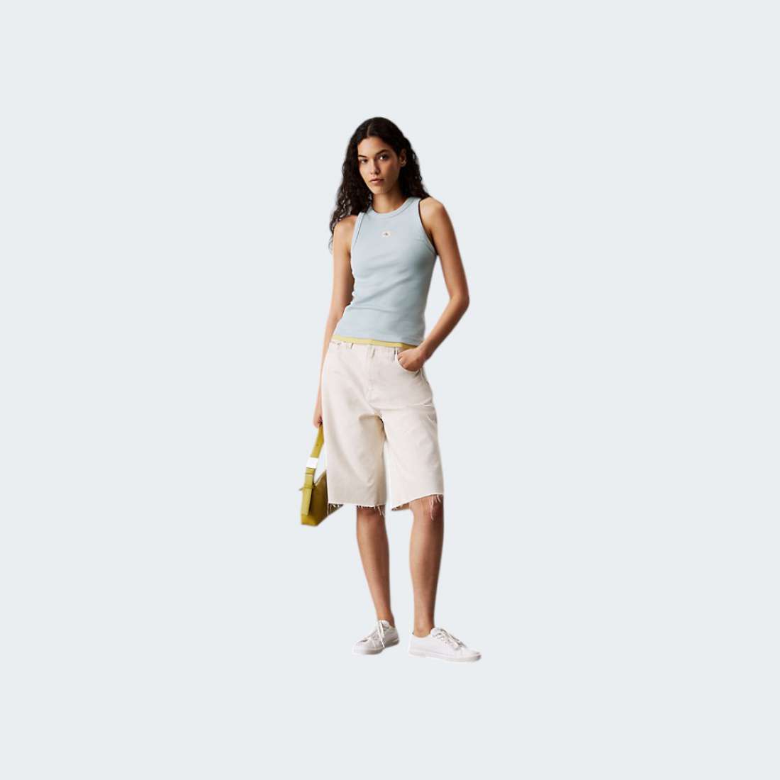 TOP CALVIN KLEIN WOVEN CLOUD BLUE