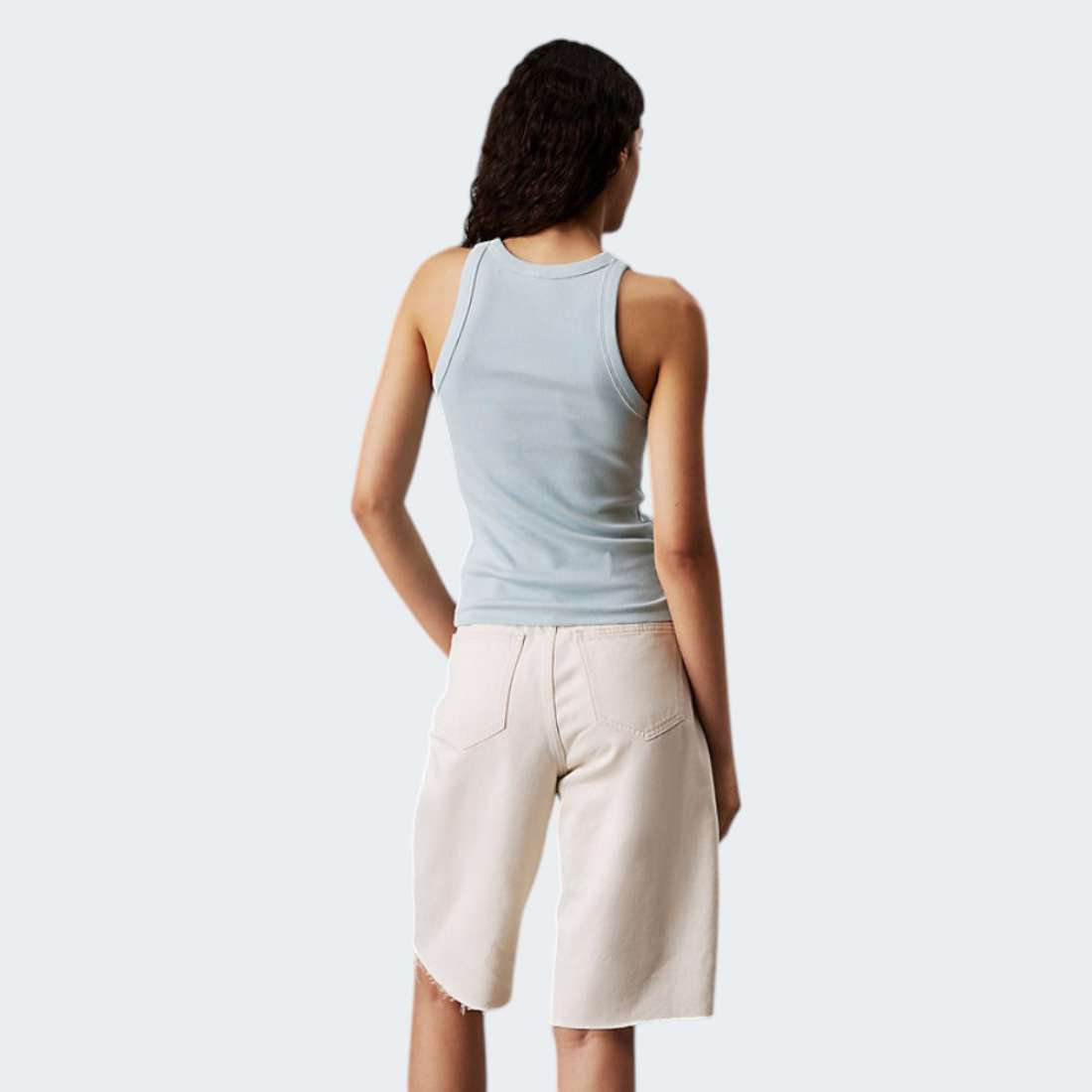 TOP CALVIN KLEIN WOVEN CLOUD BLUE