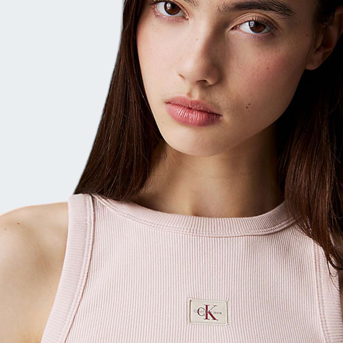 TOP CALVIN KLEIN WOVEN SILVER PEONY