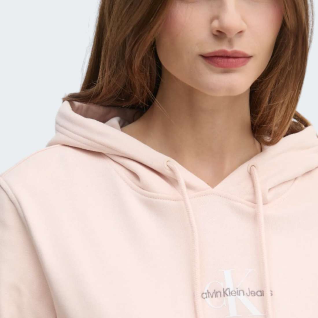 HOODIE CALVIN KLEIN MONOLOGO SILVER PEONY