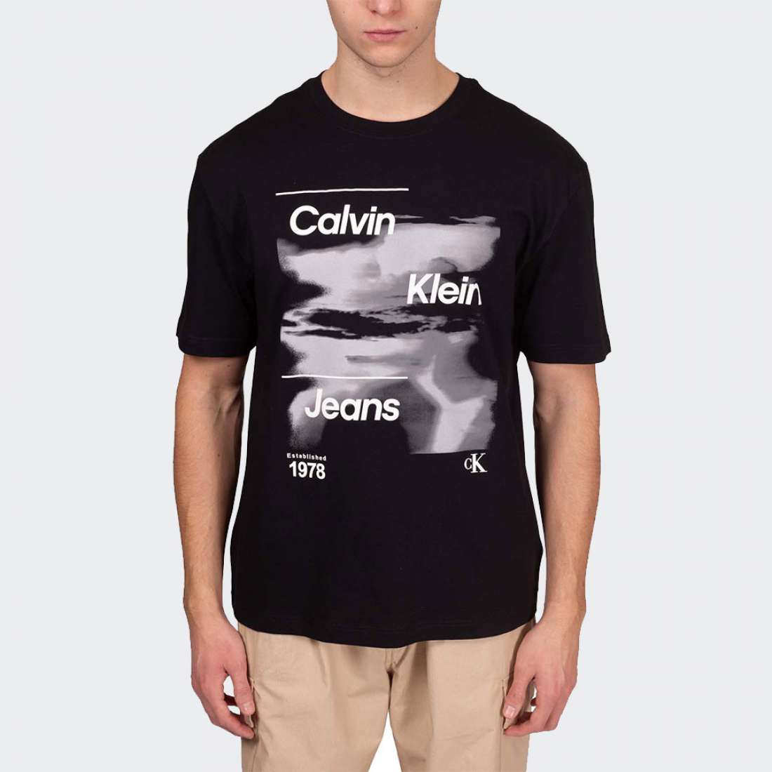 TSHIRT CALVIN KLEIN DIFFUSED LOGO CK BLACK