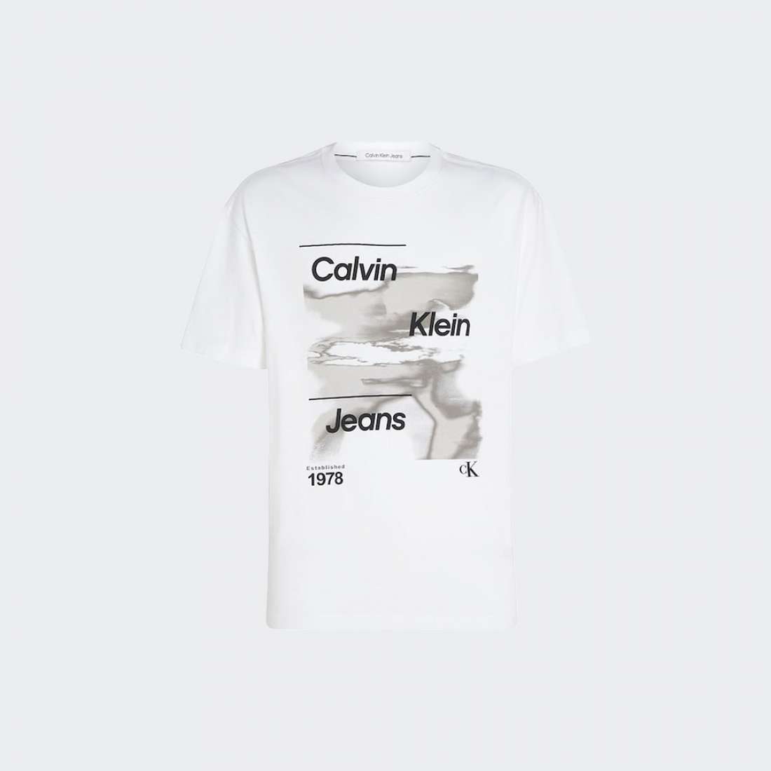 TSHIRT CALVIN KLEIN DIFFUSED LOGO BRIGHT WHITE