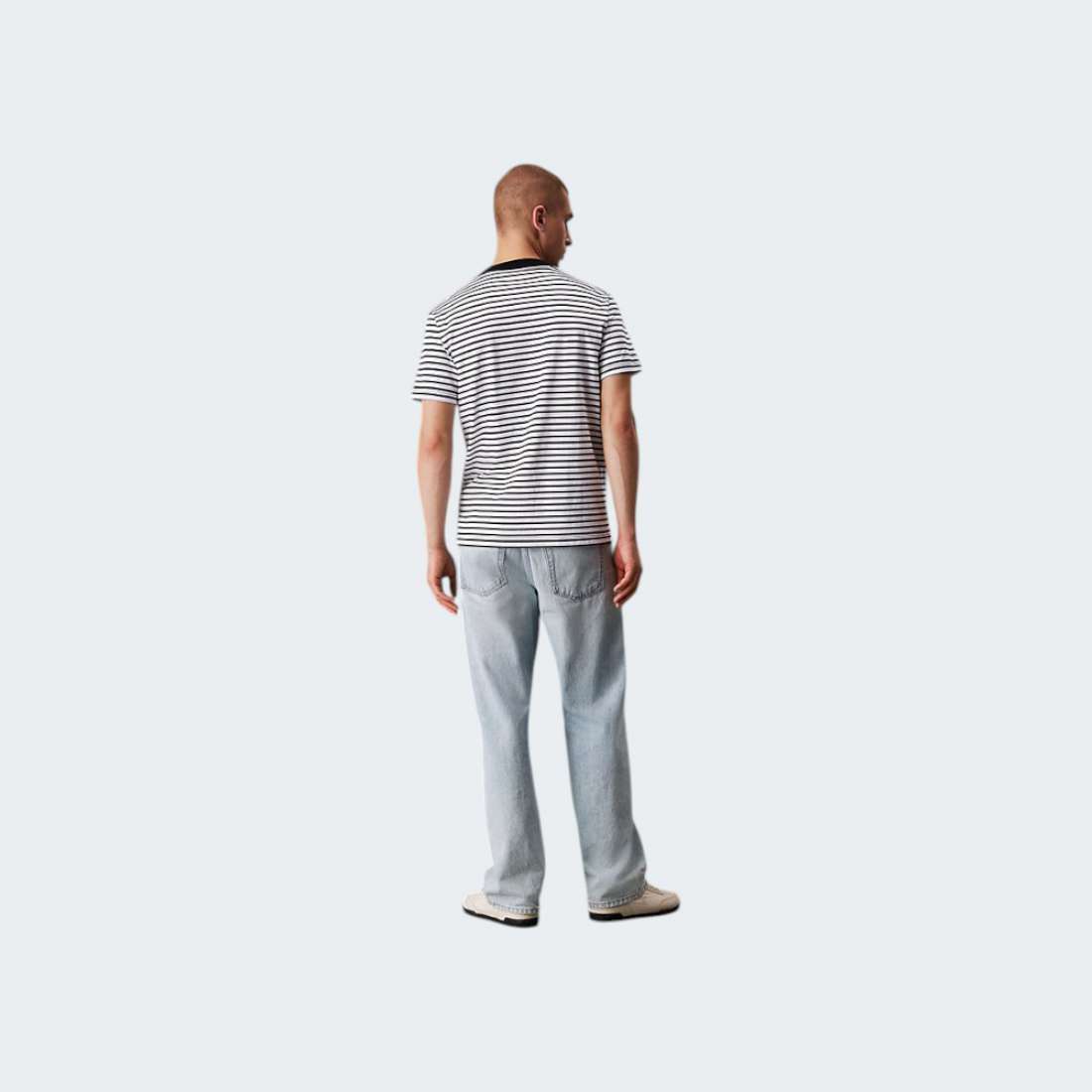 TSHIRT CALVIN KLEIN HEAVY REGULAR CK BLACK/BRIGHT WHITE STR