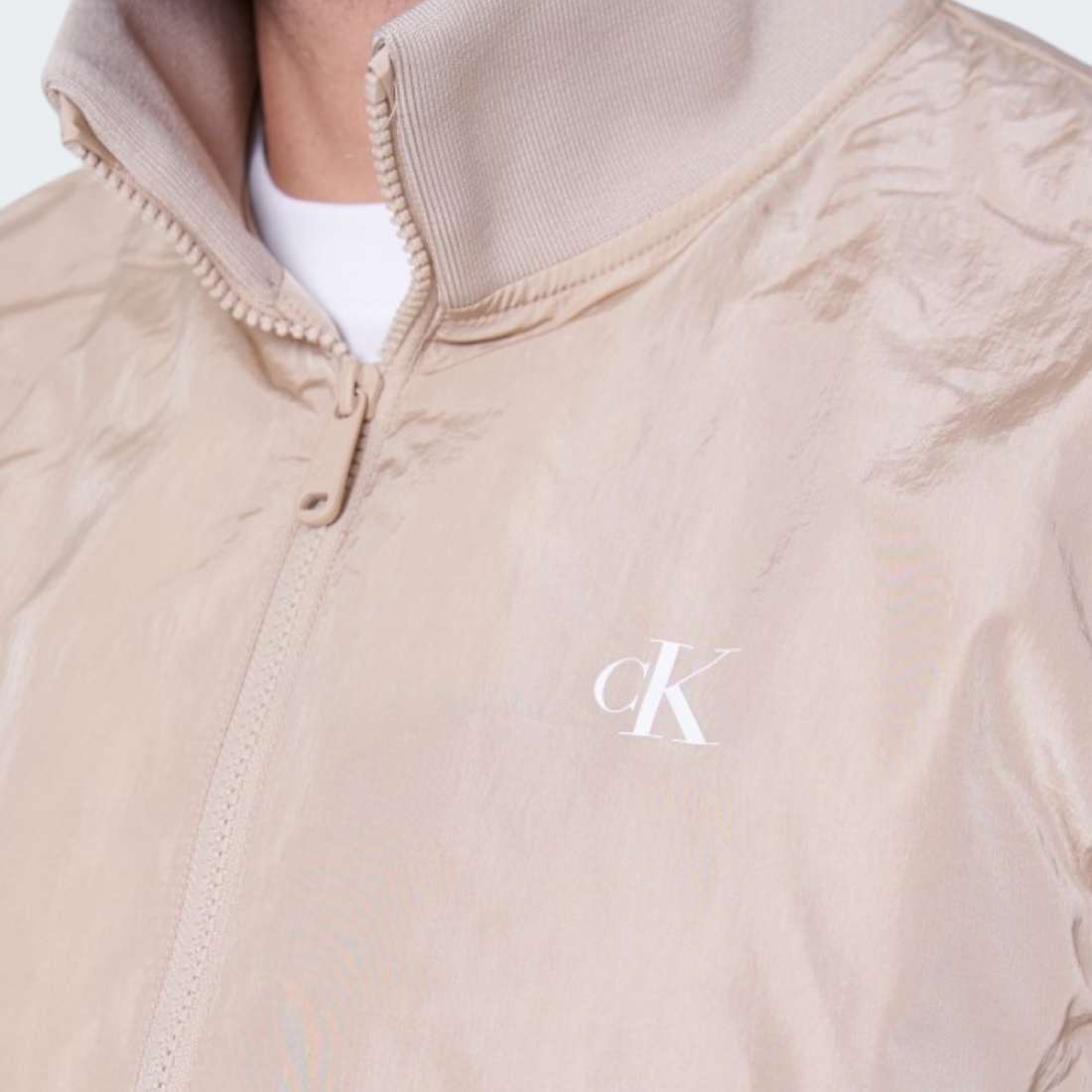 CASACO CALVIN KLEIN UNPADDED HARRINGTON WHITE PEPPER