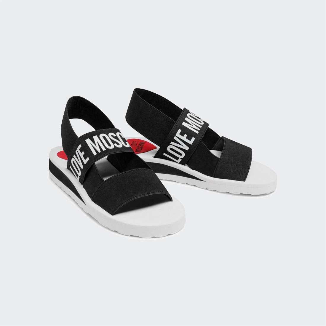 SANDÁLIAS LOVEMOSCHINO ELASTIC BLACK