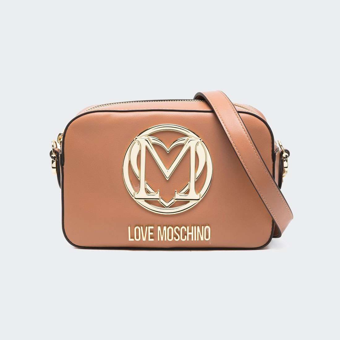 MALA LOVEMOSCHINO LOGO MOTIF CROSSBODY CAMMELL