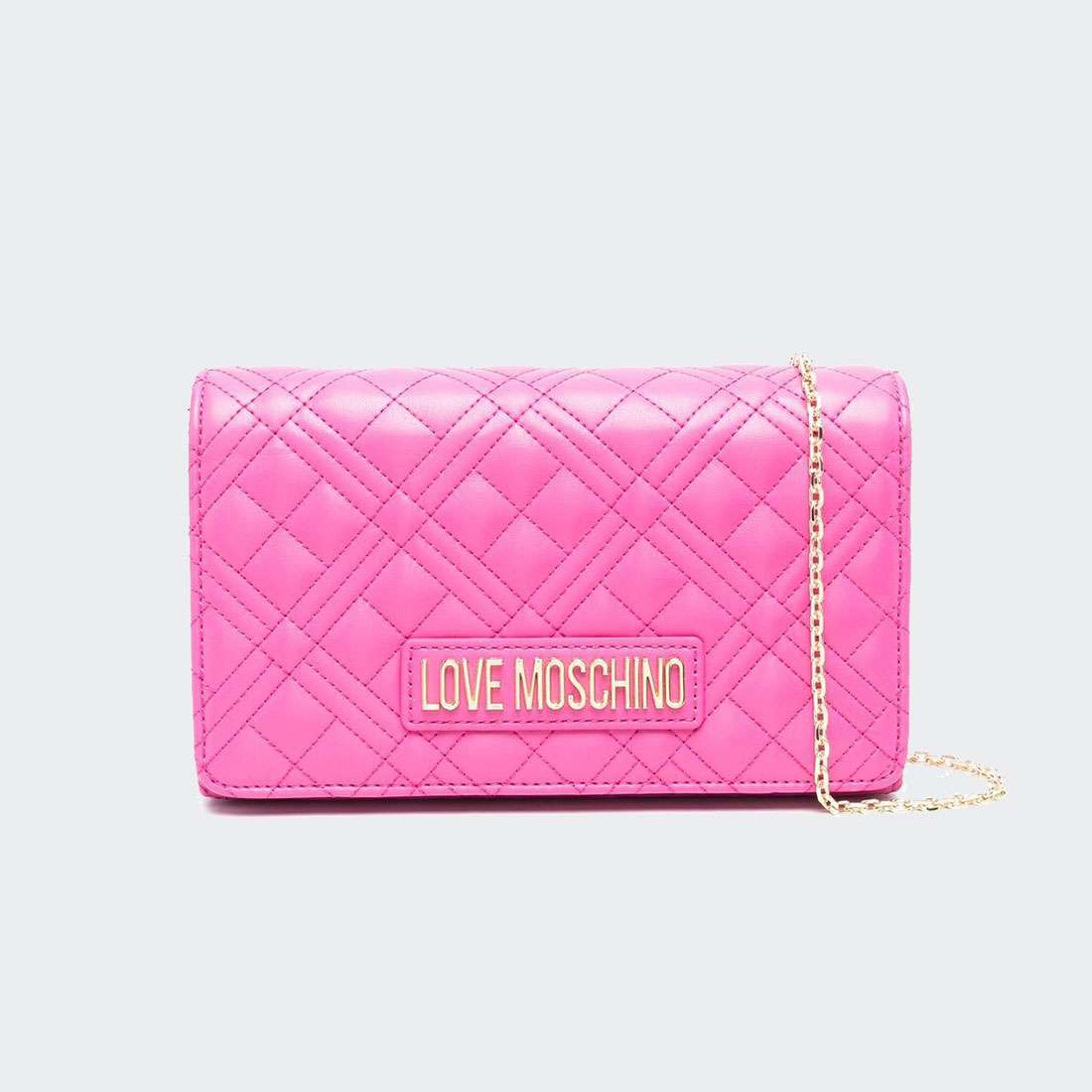 MALA LOVEMOSCHINO QUILTED CROSSBODY FUXIA